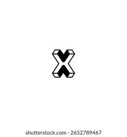 Letter X Isometric Diamond Logo, Modern Geometric Gem, Bold and Luxurious Design with white background. 