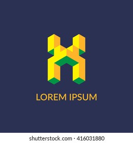 Letter "X" isometric logo design. 