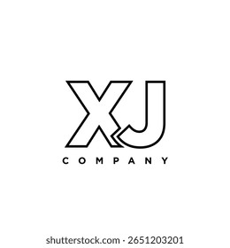 Letter X and J, XJ logo design template. Minimal monogram initial based logotype.