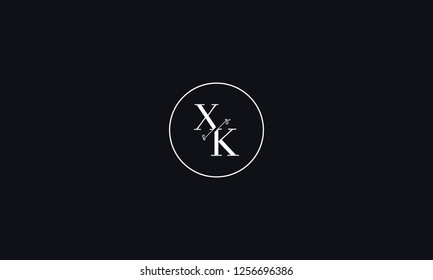 LETTER X AND K FLOWER LOGO WITH CIRCLE FRAME FOR LOGO DESIGN OR ILLUSTRATION USE