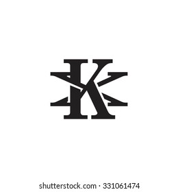 letter X and K monogram logo