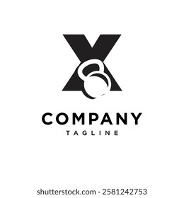 Letter X Kettlebell Logo Icon Vector