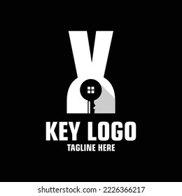 Letter X Key Logo Design Template Inspiration, Vector Illustration.