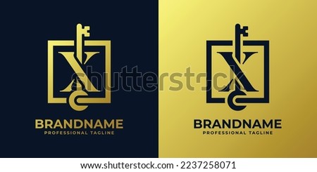 Letter X Key Logo, suitable for any business related to key with X initial.