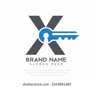 Letter X key logo vector templates 