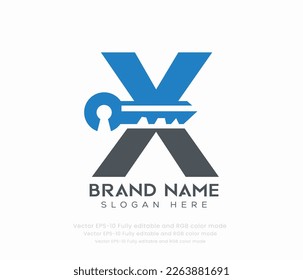Letter X key logo vector templates 