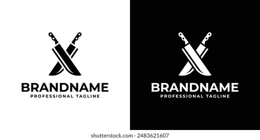 Letter X Knife Logo, for Butcher Shops or Restaurant Branding