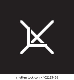 letter X and L monogram logo white black background