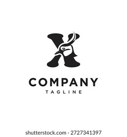 Letra X Lapwing Logo Icon Vector