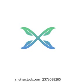 Letter X Leaf Logo Design. X Icon Nature