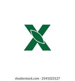 Letter X leaf logo design
