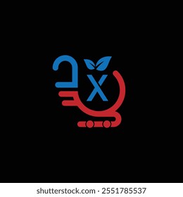 Letra X Ilustración vectorial de diseño de logotipo de hoja