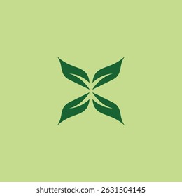 Letter X Leaf Logo Design. X Nature Icon