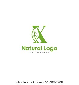 Letter X With Leaf Logo. Green leaf logo icon vector design. Landscape design, garden, Plant, nature and ecology vector. Ecology Happy life Logotype concept icon. Editable file.
