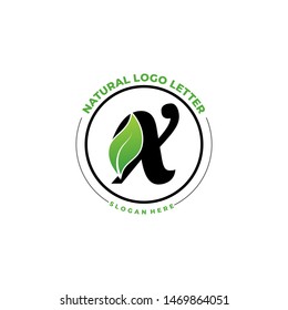 Letter X With Leaf Logo. Green leaf logo icon vector design. Landscape design, garden, Plant, nature and ecology vector. Editable file.