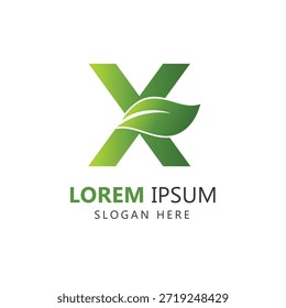 Letra X Plantilla del logotipo de la hoja