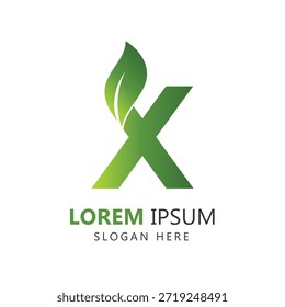 Letra X Leaf Logo Plantilla para el diseño de marca
