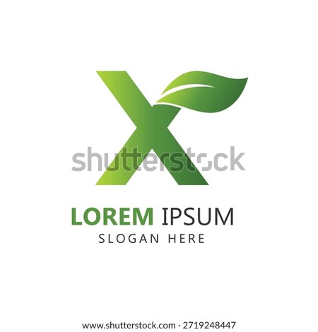 Letter X Leaf Logo Template for Branding