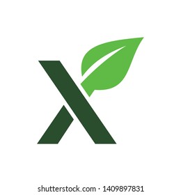 Letter X Leaf Nature Icon Vector Logo