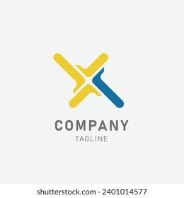 Diseño de logotipo de luz de letra X
