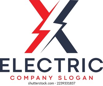 
Letter X Lightning Electric Logo With Lighting Bolt