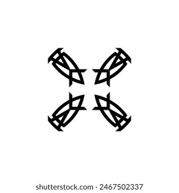 Letra X Línea Diseño de Logo Creativo Moderno