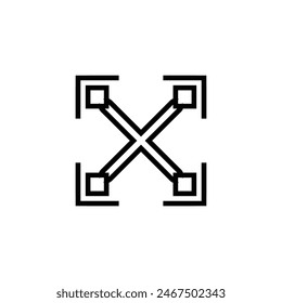 Letter X Line Logo Design Creative Modern