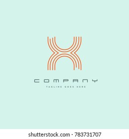 Letter X line logo icon. Stroke letter vector element.