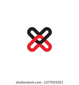 letter x linked arrow simple geometric logo vector