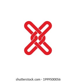 letter x linked overlapping arrow logo vector
