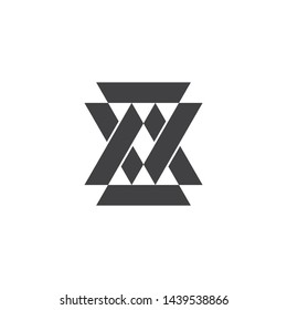 letter x linked triangle geometric logo vector