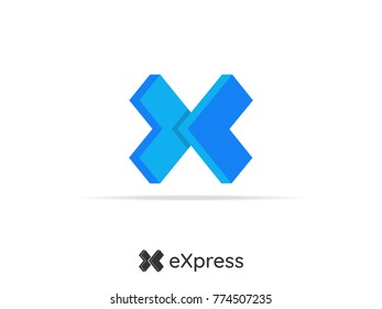 letter x logistic delivery courier service logo. money finance or internet thinks concept design. abstract transport box arrow symbol vector illustration