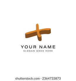 Logo de la letra X en diseño 3d. Ilustración vectorial creativa con forma de firma del alfabeto tipográfico y caricaturista X