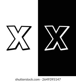 Letra X Logo 3d Forma Vetor de Estoque.