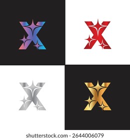Letter X logo, X logo, AI logo set, modern and minimal design, tech-inspired, colorful icons and symbols, suitable for artificial intelligence, innovation, branding, startups, and digital identity.