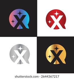 Letter X logo, X logo, AI logo set, modern and minimal design, tech-inspired, colorful icons and symbols, suitable for artificial intelligence, innovation, branding, startups, and digital identity.