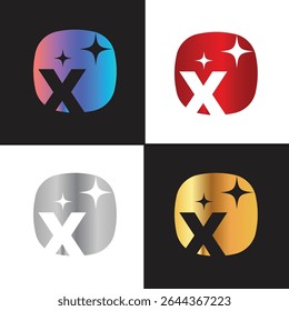 Letter X logo, X logo, AI logo set, modern and minimal design, tech-inspired, colorful icons and symbols, suitable for artificial intelligence, innovation, branding, startups, and digital identity.