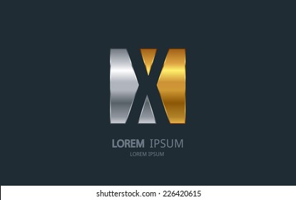 Letter X logo. Alphabet logotype vector design.