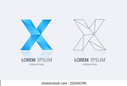 Letter X logo. Alphabet logotype vector design.