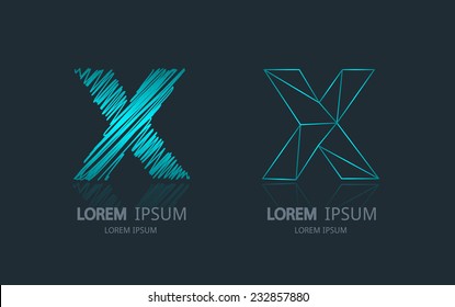 Letter X logo. Alphabet logotype vector design.