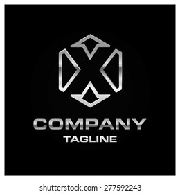 Letter X logo. Alphabet logotype vector design.