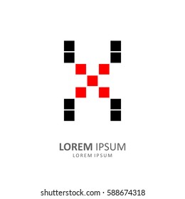 Letter X logo. Alphabet logotype vector design.