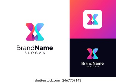 Letter X logo alphabet vector symbol. Set of abstract initial letters X monogram logo template, icon for business