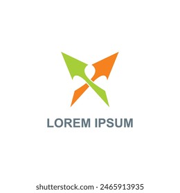 Letter X logo with arrow logo