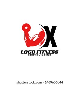 Letter X Logo Barbell Fitness Gym Stock Vector (Royalty Free ...