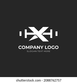 Letter X Logo With barbell. Fitness Gym logo. fitness vector logo design for gym and fitness