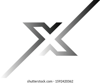 Letter X Logo Black And White Colours