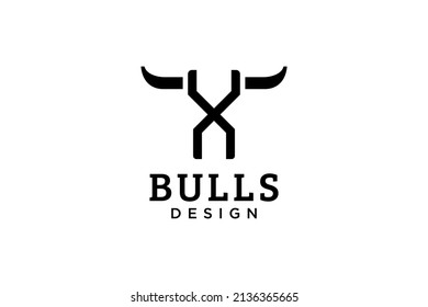 Letter X logo, Bull logo,head bull logo, monogram Logo Design Template