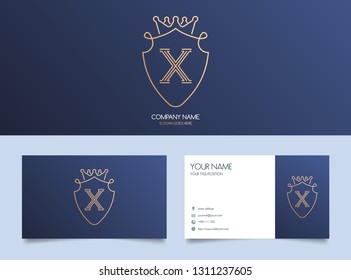 Letter X Logo with Business Card 