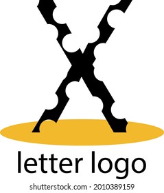logotipo de letra X con patrones tallados diseño moderno sobre fondo blanco